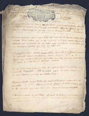 Vauchelles-lès-Domart (Saint-Nicolas) : baptêmes, mariages, sépultures (1694, 1698-1699, 1701-1703, 1736)