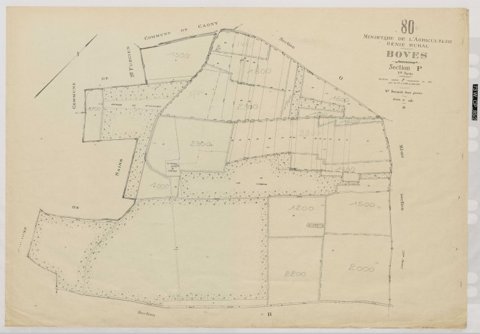 Plan du cadastre rénové - Boves : section P1