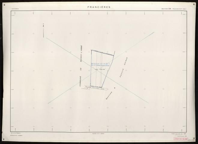 Plan du cadastre rénové - Francières : section ZA