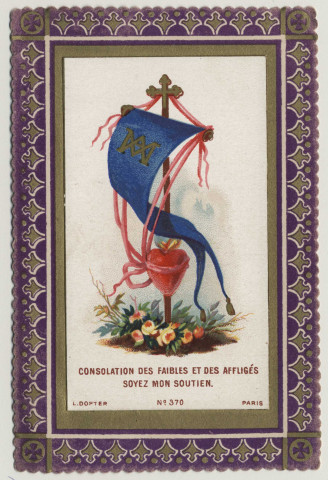 Consolation des faibles et des affligés soyez mon soutien. Coeur immaculé de Marie