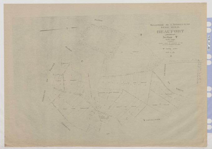 Plan du cadastre rénové - Beaufort-en-Santerre : section T