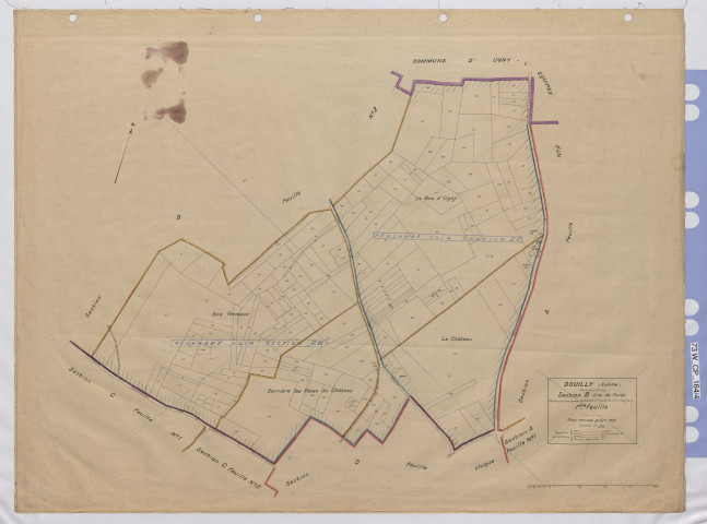 Plan du cadastre rénové - Douilly : section B1