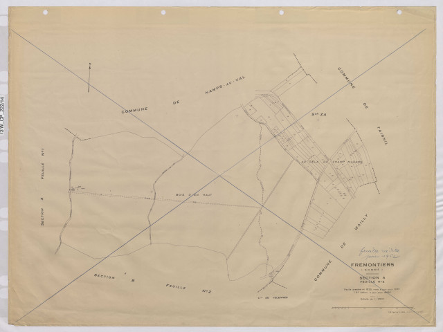 Plan du cadastre rénové - Frémontiers : section A2
