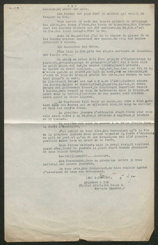 Témoignage de Clicteur (Adjudant) et correspondance avec Jacques Péricard