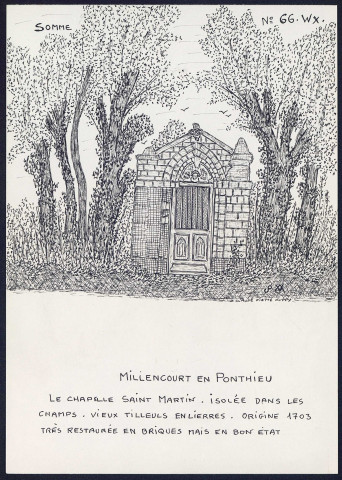 Millencout-en-Ponthieu : chapelle Saint-Martin - (Reproduction interdite sans autorisation - © Claude Piette)