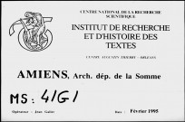Amiens. Saint-Jacques. Cartulaire, contenant des actes de 1547 à 1700