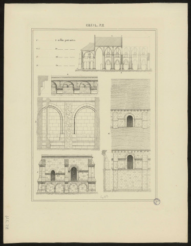 Creil. Pl. II. Détails extérieurs de l'église