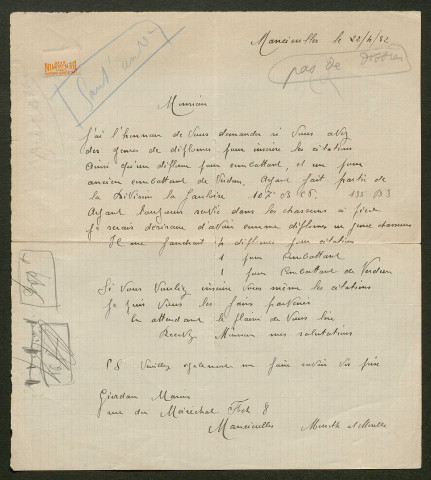 Témoignage de Giordan, Marius et correspondance avec Jacques Péricard