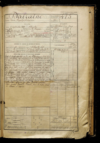 Dairaie, Pierre Hippolyte Lucien, né le 06 septembre 1899 à Abbeville (Somme), classe 1919, matricule n° 415, Bureau de recrutement d'Abbeville