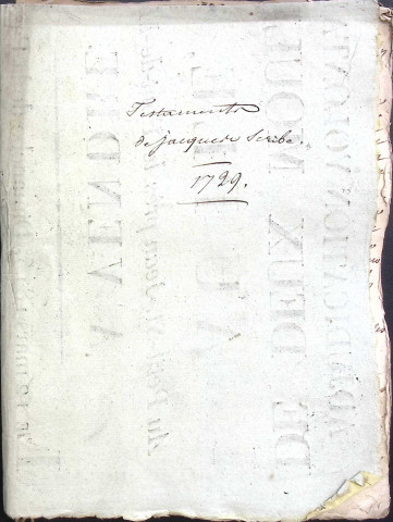 Etude de Me Jacques Scribe à Amiens (étude n°6). Minutes de l'année 1729