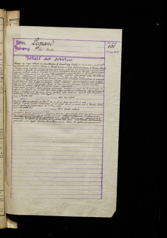 Legrand, Paul Nicolas, né le 05 décembre 1895 à Heudicourt (Somme), classe 1915, matricule n° 688, Bureau de recrutement de Péronne