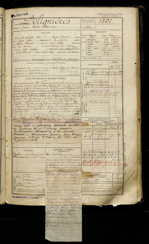 Delignières, Gaëtan Charles Florent, né le 26 septembre 1896 à Saint-Blimont (Somme), classe 1916, matricule n° 1301, Bureau de recrutement d'Abbeville