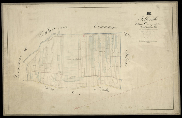 Plan du cadastre napoléonien - Folleville : Vallée Rousse (La), C2