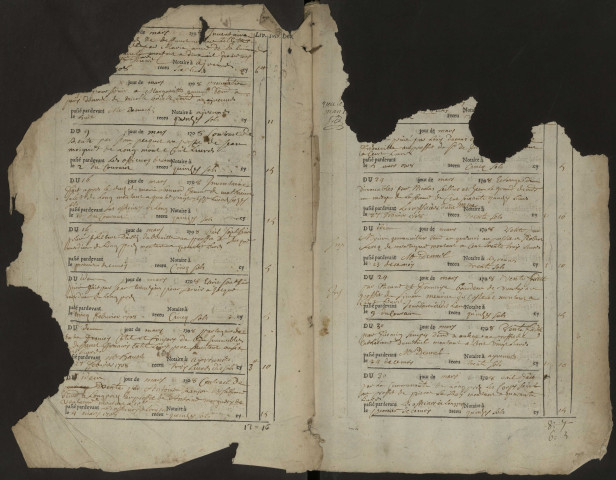 Contrôle des actes du bureau d'Airaines pour la période du 6 mars 1708 au 14 mai 1710