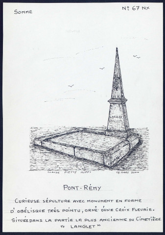 Pont-Rémy : curieuse sépulture avec monument en forme d'obélisque - (Reproduction interdite sans autorisation - © Claude Piette)