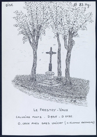 Le Frestoy-Vaux (Oise) : calvaire en fonte - (Reproduction interdite sans autorisation - © Claude Piette)