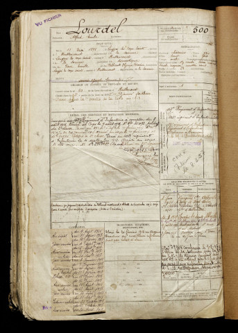 Lourdel, Alfred Emile, né le 11 mai 1896 à Longpré-les-Corps-Saints (Somme), classe 1916, matricule n° 500, Bureau de recrutement d'Abbeville