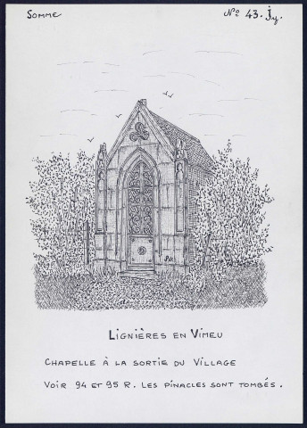 Lignières-en-Vimeu : chapelle à la sortie du village - (Reproduction interdite sans autorisation - © Claude Piette)