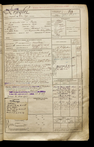Lenglet, Auguste Oscar Roger, né le 20 décembre 1892 à Crespin (Nord), classe 1912, matricule n° 59, Bureau de recrutement de Péronne