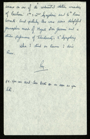 Lt R. Goldwater, B/393/120 L.A.A. Regt (Light Anti-Aircraft Artillery Regiment), B.L.A. (British Liberation Army), 19/6/45 : lettre de Raymond Goldwater à son frère Stan