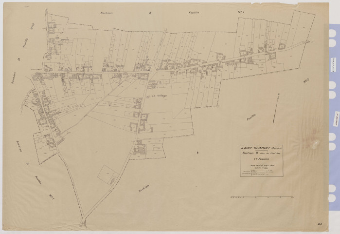 Plan du cadastre rénové - Saint-Blimont : section D1