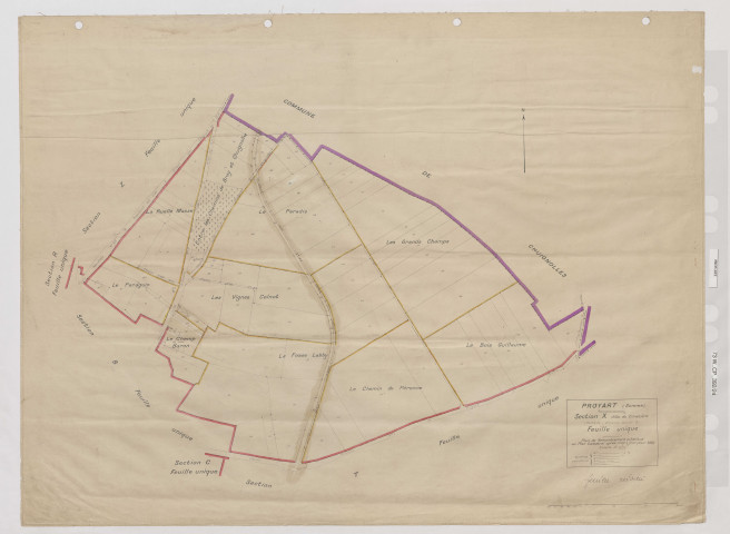 Plan du cadastre rénové - Proyart : section X