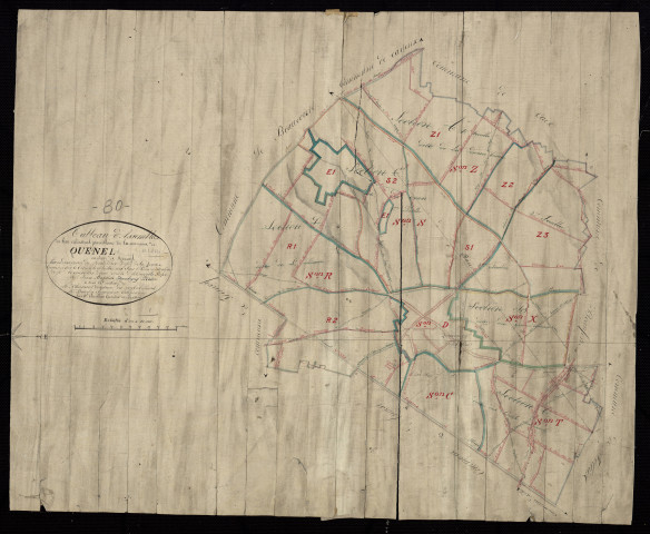 Plan du cadastre napoléonien - Quesnel (Le) (Quenel) : tableau d'assemblage