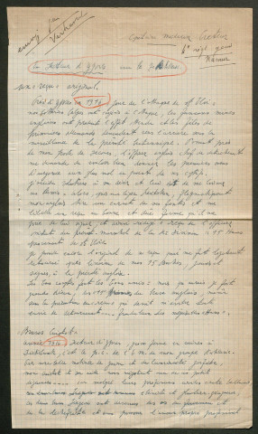 Témoignage de Créteur (Capitaine médecin) et correspondance avec Jacques Péricard