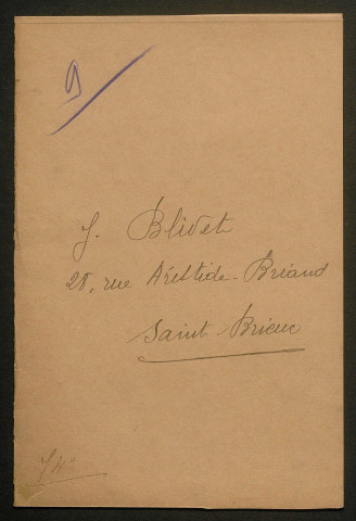 Témoignage de Blivet J.(Sergent fourrier) et correspondance avec Jacques Péricard