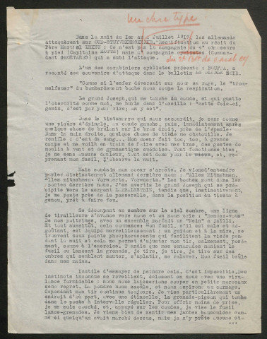 Témoignage de Anonyme 3 et correspondance avec Jacques Péricard