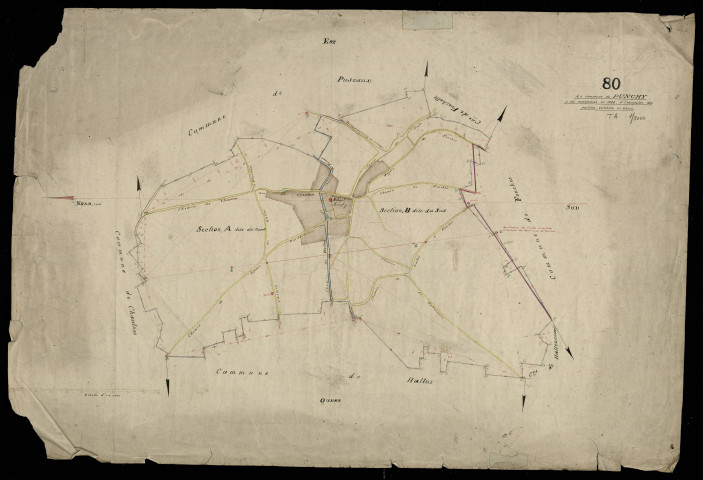 Plan du cadastre napoléonien - Punchy : tableau d'assemblage