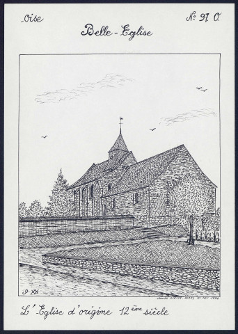 Belle-Eglise (Oise) : l'église d'origine XIIe siècle - (Reproduction interdite sans autorisation - © Claude Piette)