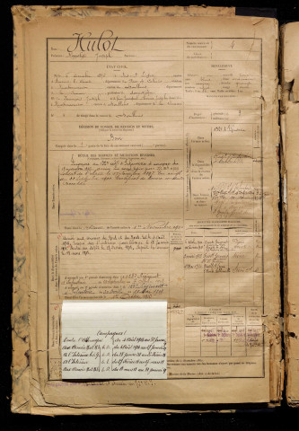 Hulot, Hippolyte Joseph, né le 06 décembre 1876 à Sus-Saint-Léger (Pas-de-Calais), classe 1896, matricule n° 4, Bureau de recrutement d'Abbeville
