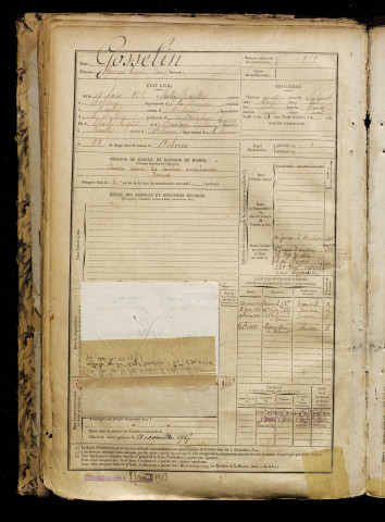Gosselin, Georges Eugène Paul, né le 13 août 1878 à Mailly-Maillet (Somme), classe 1898, matricule n° 272, Bureau de recrutement d'Abbeville