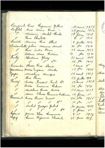 Domqueur : tables décennales des naissances, mariages et décès (1913-1922)