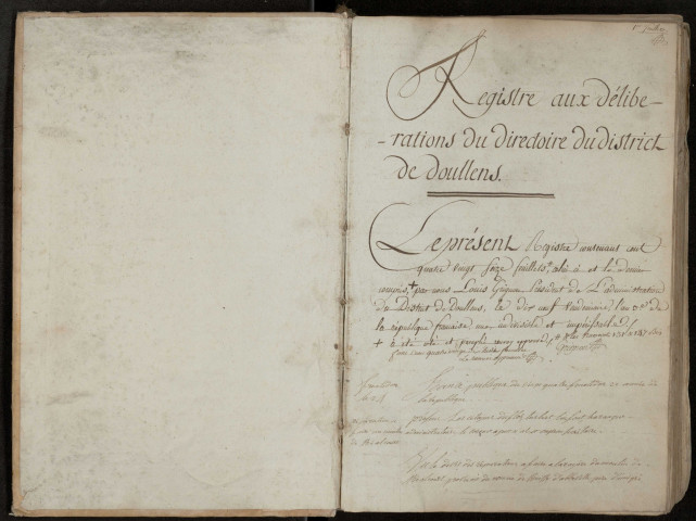 Délibérations du Directoire du district de Doullens : 10 septembre 1794-31 mars 1795