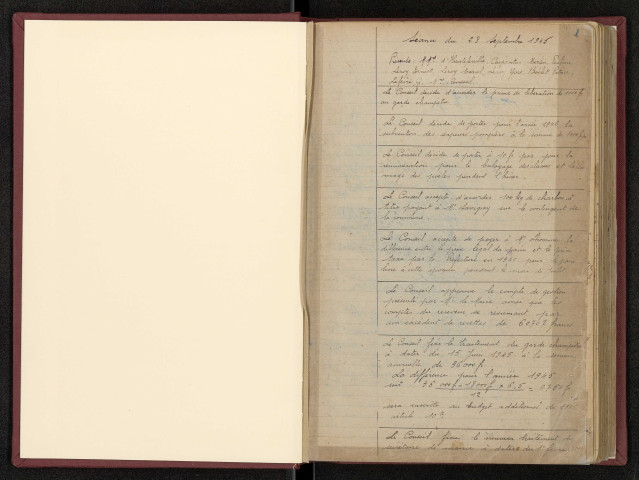 Curchy. Délibérations du conseil municipal