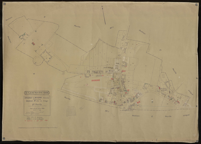 Plan du cadastre rénové - Grand-Laviers : section A2