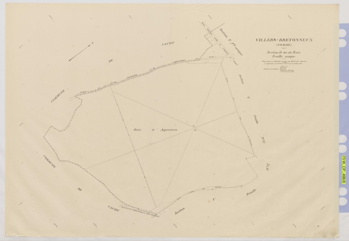 Plan du cadastre rénové - Villers-Bretonneux : section D