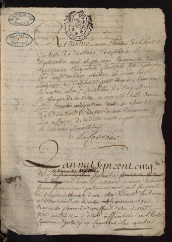 Doullens. Délibérations de l'échevinage