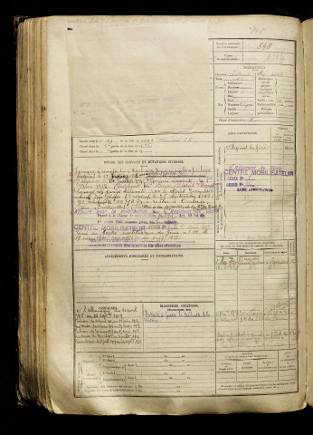 Hodin, André Pierre Michel, né le 04 mai 1896 à Amiens (Somme), classe 1916, matricule n° 848, Bureau de recrutement d'Amiens