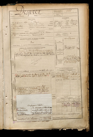 Desprez, Henri, né le 04 février 1876 à Paris (Paris), classe 1896, matricule n° 1228, Bureau de recrutement d'Abbeville