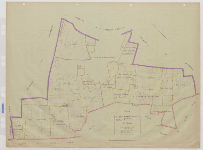 Plan du cadastre rénové - Villers-Campsart : section A2
