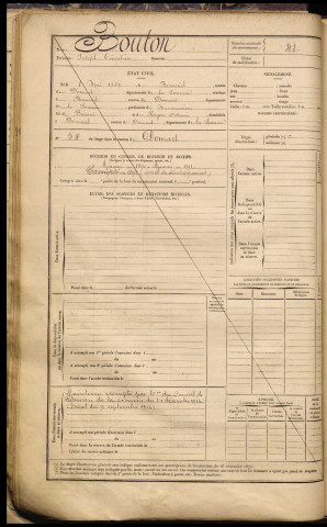 Bouton, Joseph Timoléon, né le 08 mai 1869 à Berneuil (Somme), classe 1889, matricule n° 48, Bureau de recrutement d'Abbeville