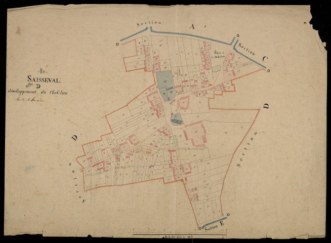 Plan du cadastre napoléonien - Saisseval : Chef-lieu (Le), D développement
