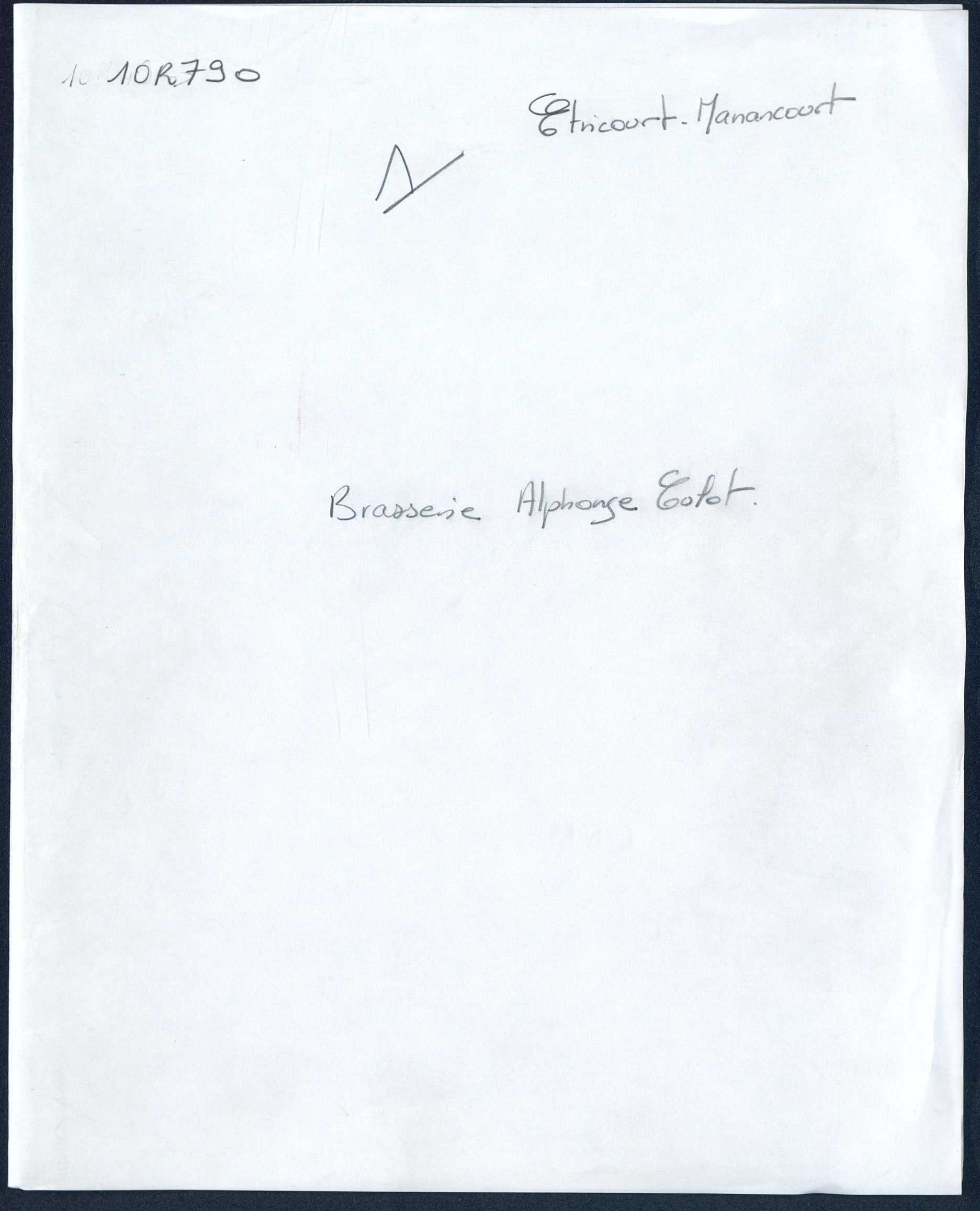 Etricourt-Manancourt. Demande d'indemnisation des dommages de guerre : dossier Culot Alphonse Théophile (Brasserie, maison, jardin, etc.)