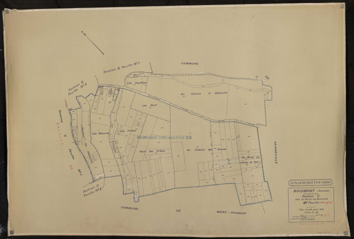 Plan du cadastre rénové - Boismont : section C
