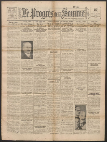 Le Progrès de la Somme, numéro 19569, 27 mars 1933