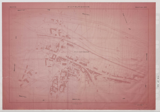 Plan du cadastre rénové - Ailly-sur-Somme : section AE