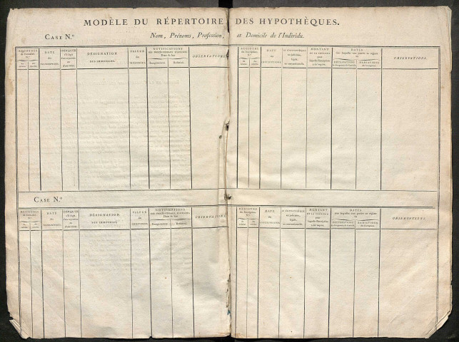 Répertoire des formalités hypothécaires, du 14/04/1806 au 29/08/1809, registre n° 042 (Péronne)